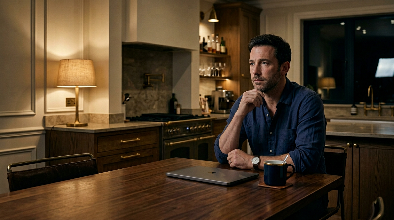 Person finally relaxing at home after mentally disconnecting from work